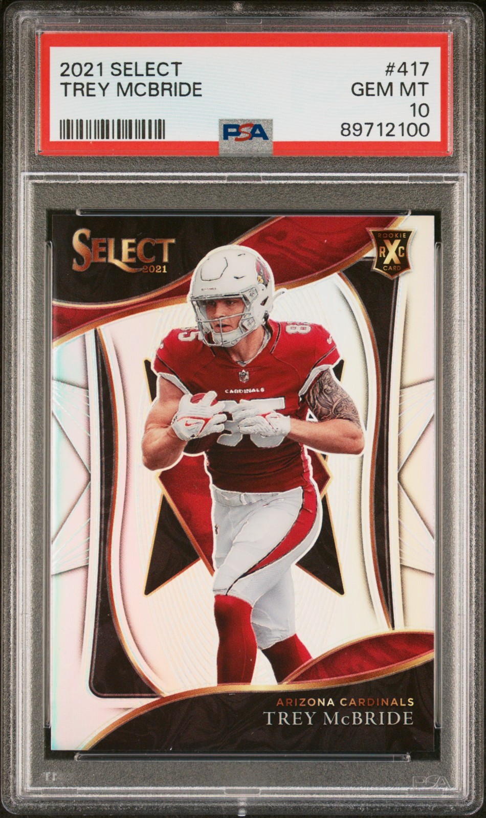 2021 Panini Select - 2022 XRC Prizm Trey McBride #417 (RC) PSA 10