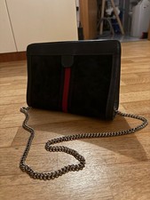 BORSA VINTAGE GUCCI BLU, CON STRISCIA ROSSA