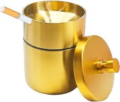 Ashtray with Lid, Stainless Steel Durable Smokeless Smell Proof Ash Tray for Car