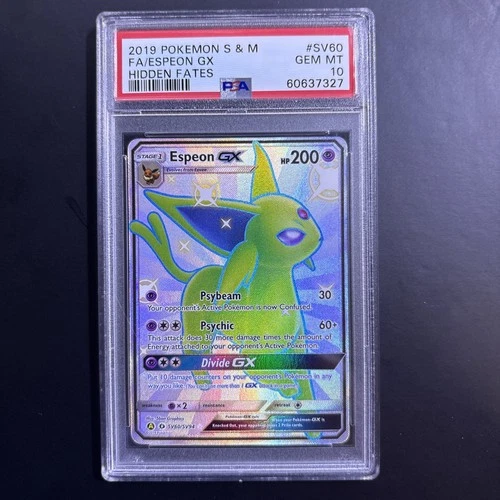 2019 Pokémon Hidden Fates Espeon GX #SV60/SV94 Full Art Shiny PSA 10 GEM MINT
