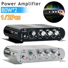New HiFi 2.1 Channel Power Amplifier Bass and Treble Adjustment 80W 2 Stereo Amp