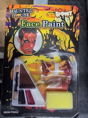 Halloween Teufel Gesichtsfarbe Set Hörner Make-up Schwamm Kostüm Set
