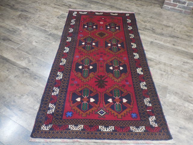 Vintage Turkish Rug,HandMade Geometric Design Bohemian Rug 3.5x6.4 Ft
