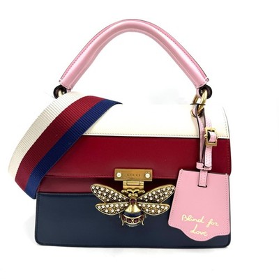 Pre-Owned Gucci Queen Margaret Bee Top Handle Shoulder Bag 