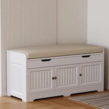 Shoe Bench,Entryway Storage Bench with Lift Top Cushion Seat & Hidden Space, ...