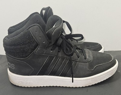 Adidas Hoops 2.0 Mid Shoes Sneakers Black Leather DB0113 Mens Size 8
