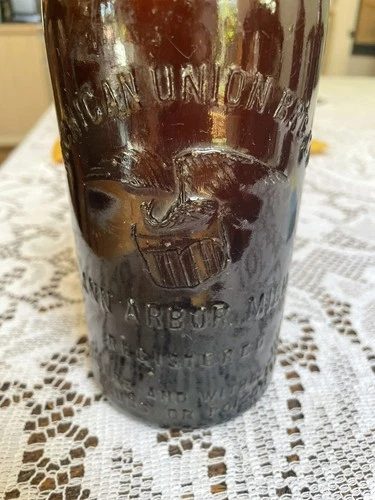 Ann Arbor Union Brewing MI Michigan beer bottle pre-prohibtion antique vintage