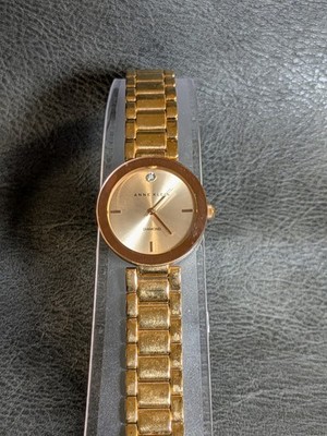 Anne Klein Diamond Women's Gold Tone Diamond Accent Quartz Bracelet Watch