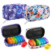 Weekly Travel Pill Organizer 2 Times A Day AM PM Rainbow Pill Box 7 Day with ...