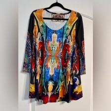 Amma Multicolor Abstract Print Dress - Small