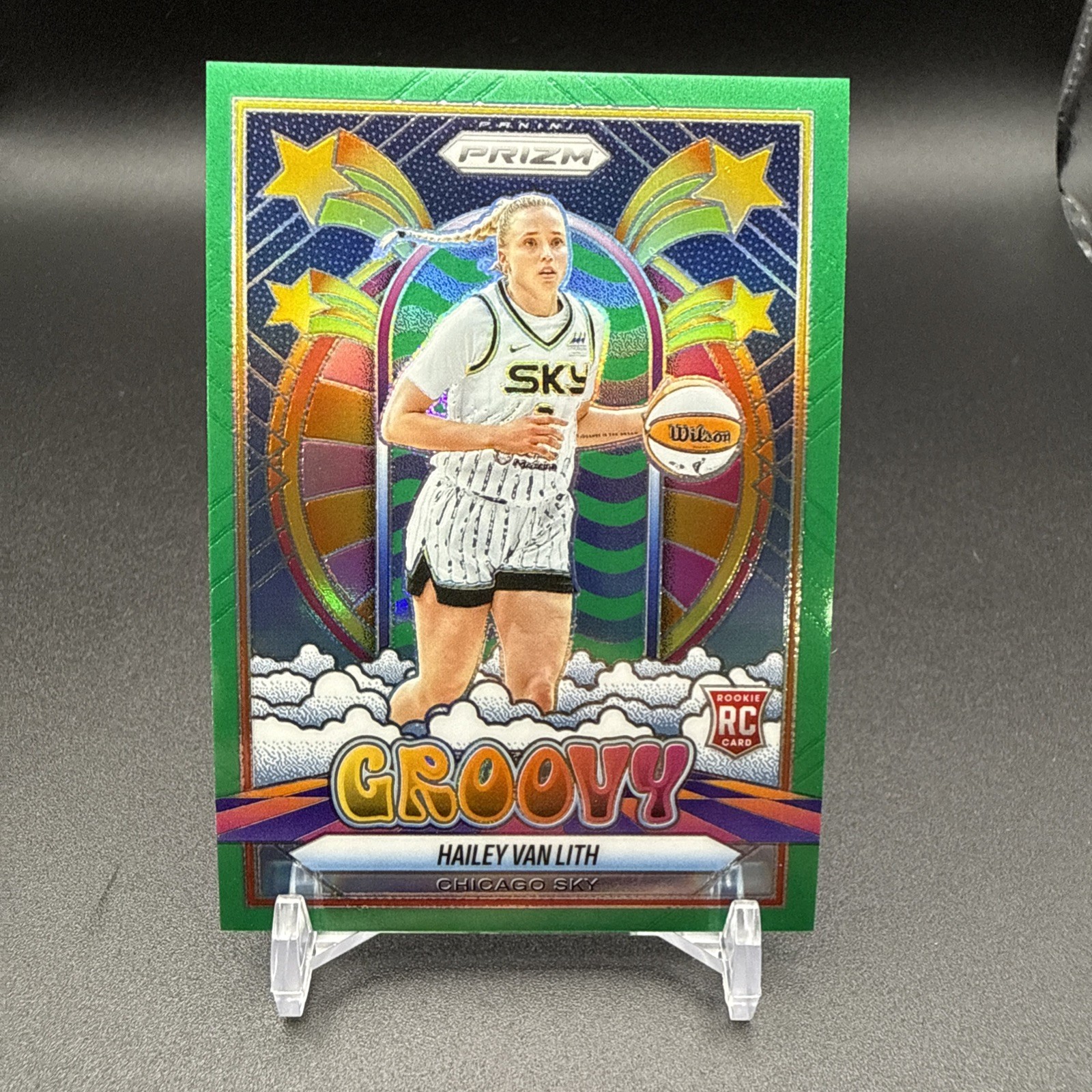 Panini Prizm WNBA Groovy Hailey Van Lith Rookie Green Prizm Chicago Sky #14 2025
