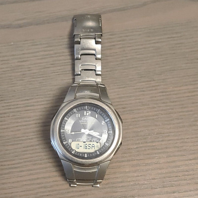 Casio Wave-Ceptor Wva-400Tj Digital-Analog Solar Men Radio Watch Vintage 3631784