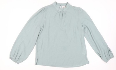 ICHI Damen blau Langarm hochgeschlossen Bluse Größe 8