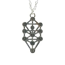 Tree of Life Kabbalah Pendant Necklace Geometric Silver Jewish Sefirot Jewellery