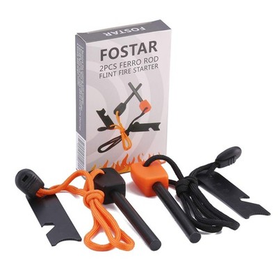 FOSTAR Ferrocerium Alloy Rod Fire Starter, 5/16 Inch Thick Waterproof Fire St...