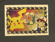 Pok mon Vintage Trading Card Sticker 1999 Nintendo Pikachu Ash Gamefreak