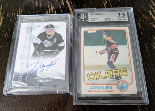 1981-82 OPC #107 Jari Kurri rookie BGS 7.5 NM-MT UD hard signed auto memorabilia