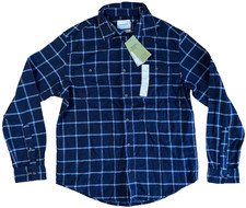 Goodfellow Co M Medium Blue Mid-weight Flannel Long Sleeve Button-Down Shirt