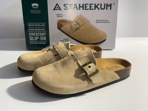 Staheekum Women's Crescent Slip-on Buckle Clogs Shoes color Tan, new pick size - Picture 2 of 12