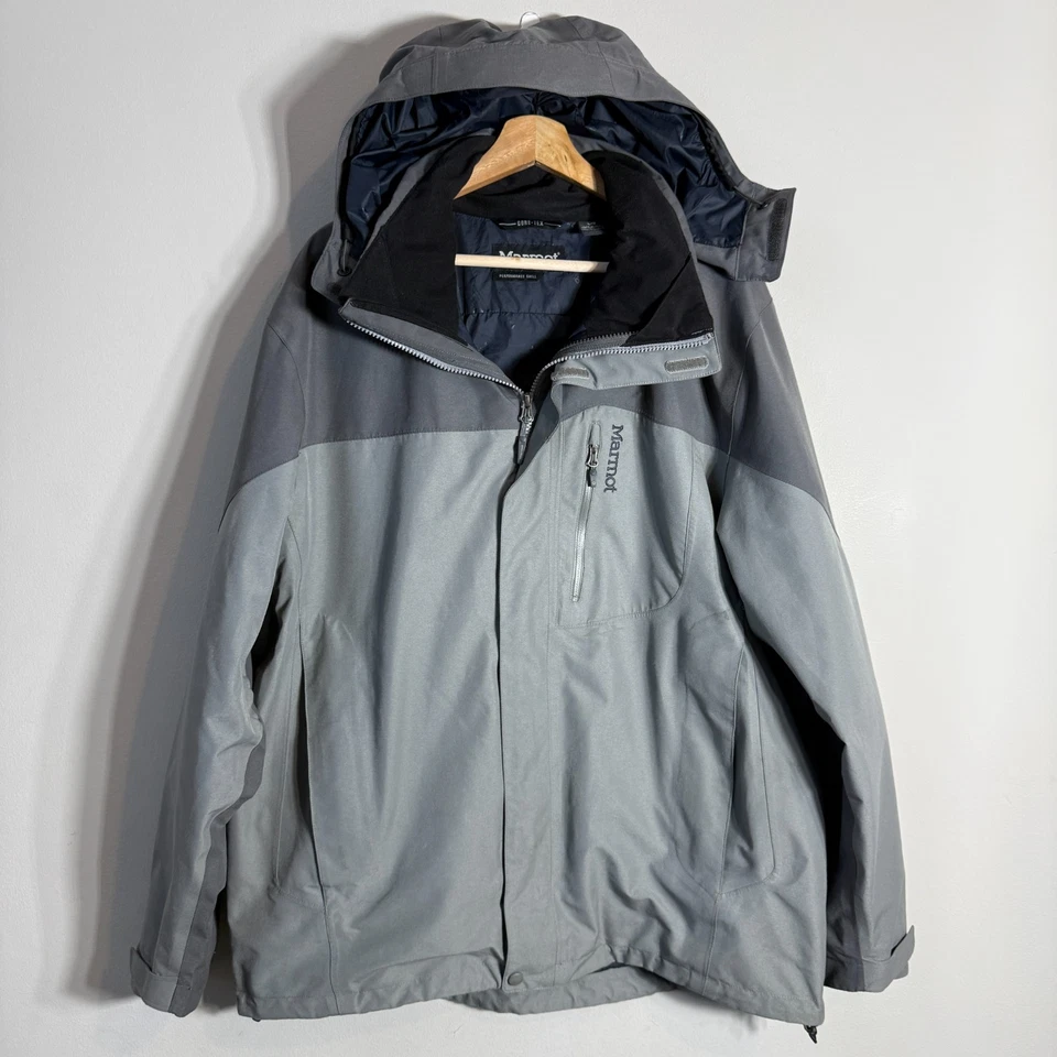 Marmot Anorak Performance Shell Gore-Tex Full Zip Jacket Mens Large Gray Outdoor - Image 3 of 4
