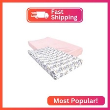 Hudson Baby Unisex Baby Cotton Changing Pad Cover, Pink Safari, One Size