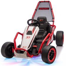 24V Kids Electric Go Kart 7AH Electric Drift Kart Car for Age 6 ,400W Motor,Red