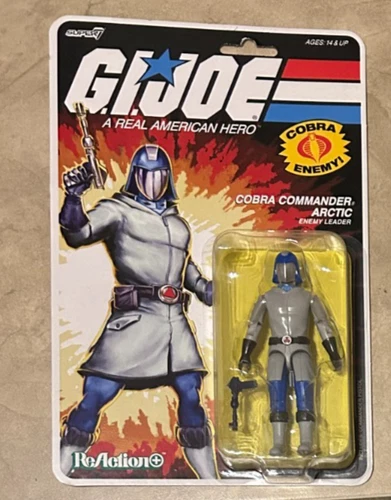 Super7 ReAction+ GI Joe COBRA COMMANDER Arctic Ed 3.75" O-Ring Figure NEW Sealed