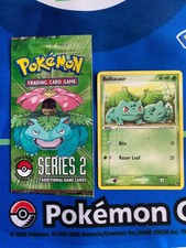 Pokemon TCG Bulbasaur 12/17 Common Pop Series 2 Card and Empty Booster pack 
