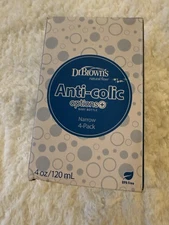 Dr. Brown's Natural Flow Anti-Colic Options Narrow Pink Baby Bottle 4 oz/120 ml