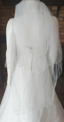 Davids Bridal Lady Eleanor White Beaded Strapless Organza  display picture 2
