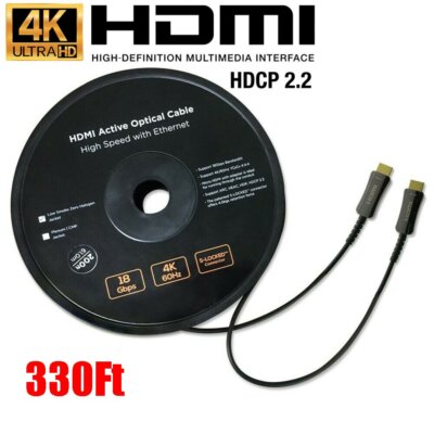 330FT AOC HDMI Cable Active Fiber Optic HDTV 4K 60Hz 18Gb HDR ARC HEAC HDCP 2.2