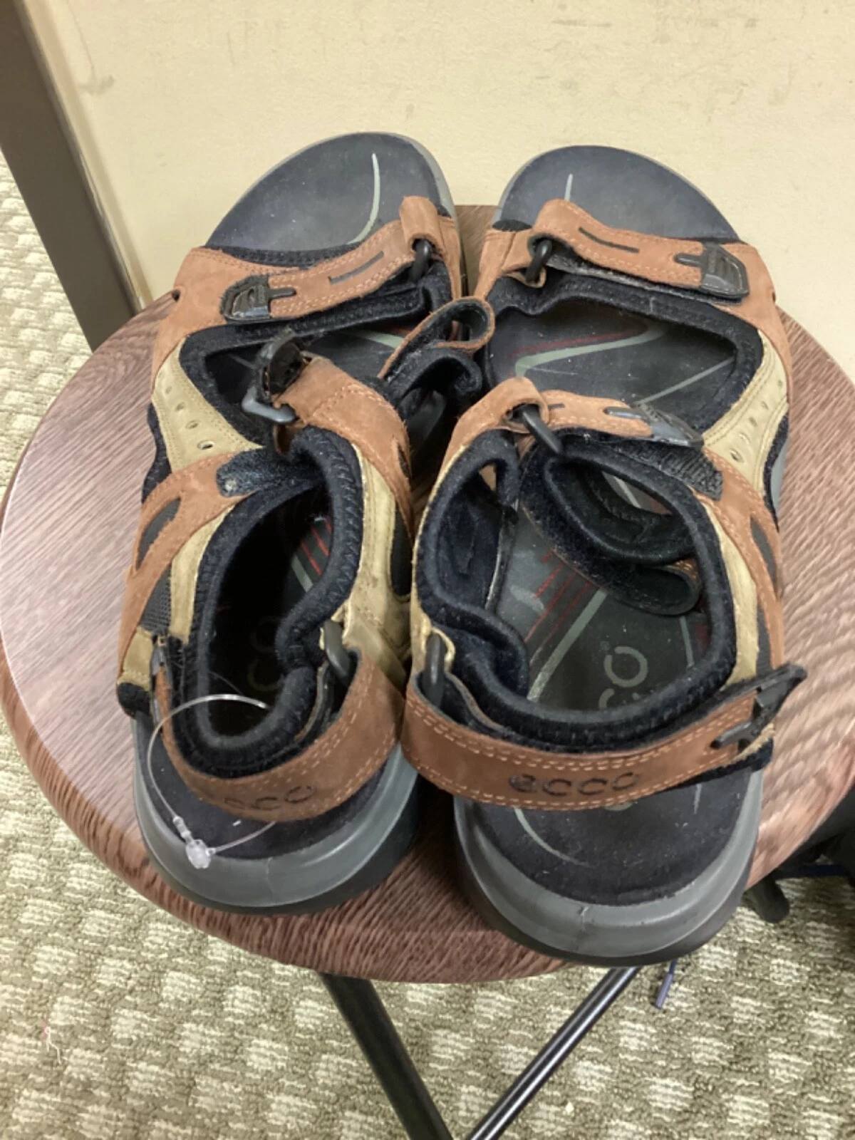 Sandalo donna "ecco" marrone tannico suola in gomma. Taglia 7. Prev. Di proprietà