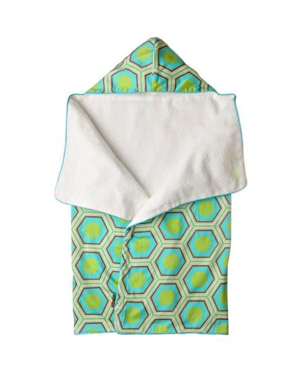 Baby Hooded Towel lined with Terry in Hex Blue