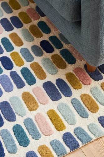 Hand Tufted Confetti Rug Modern High Low Rug Pebble Rug Multicolored Woolen Rugs - Picture 5 of 6