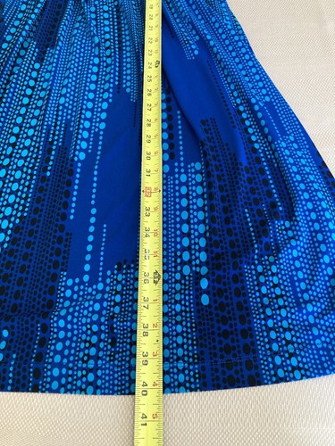 Abito Calvin Klein Tg 10 Finto Avvolgente Senza Maniche Blu Pois Lunghezza Ginocchio Ufficio Lavoro - Foto 8 di 10