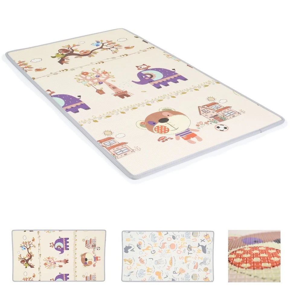 Moni Spielmatte doppelseitig 180 x 100 cm zum Aufrollen wasserdicht rutschfest