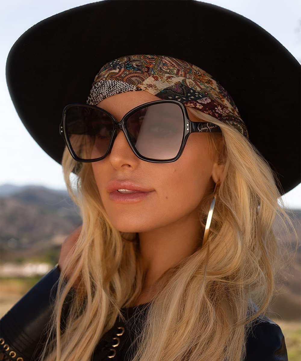 New Jessica Simpson Butterfly Sunglasses tortoise Stylish Butterfly Sunglasses in Blue Tortoise – Jessica Simpson main image 4
