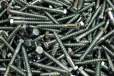 (80) Hex Head 3/8 x 3'' Lag Bolts Zinc Plate Wood Screws
