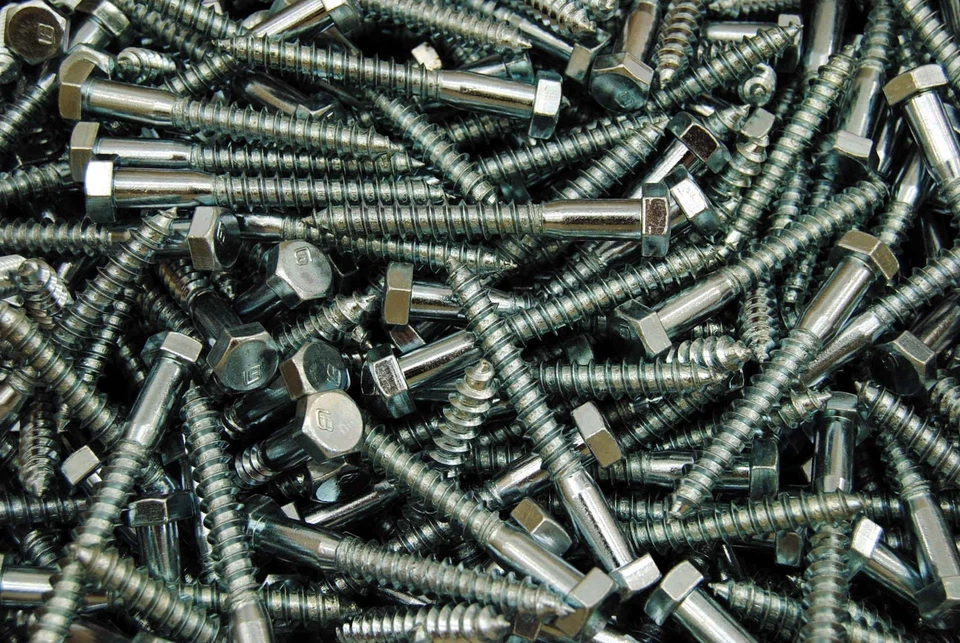 LEXAR INDUSTRIAL (80) Hex Head 3/8 x 3" Lag Bolts Zinc Plate Wood Screws