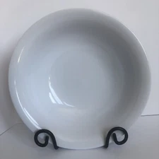 over and back Large White Farmhouse Bowl 12” Round Earthenware Heavy