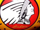 VINTAGE "INDIAN MOTORCYCLE SINCE 1901" 11 3/4" PORCELAIN METAL GASOLINE OIL SIGN