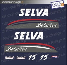 Adesivi motore marino fuoribordo selva Dolphin 15 cv bianco  barca stickers