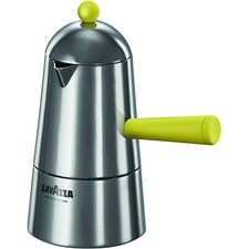LAVAZZA CAFFETTIERA CARMENCITA POP MANICO GIALLO DA 3 TAZZE IN ALLUMINIO LUCIDO