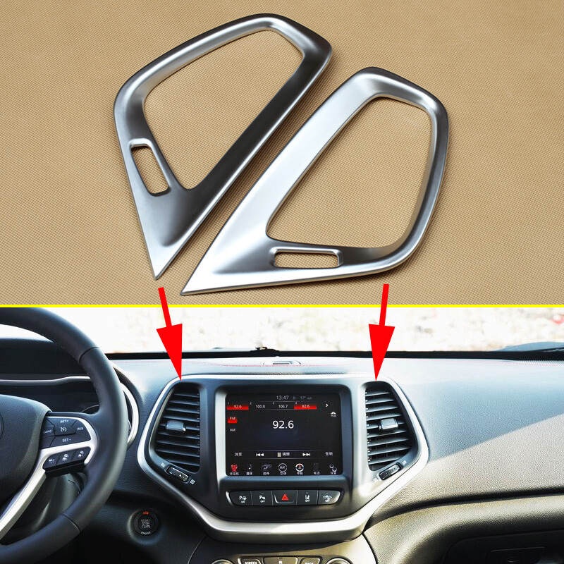For Jeep Cherokee KL 2014-2021 Chrome Dashboard Air Vent Cover Trim Accessories
