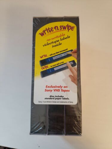 SONY 8 Hours T-160VL VHS Pack of 3 Tapes New Sealed NOS Re-Writable Labels - Picture 2 of 4
