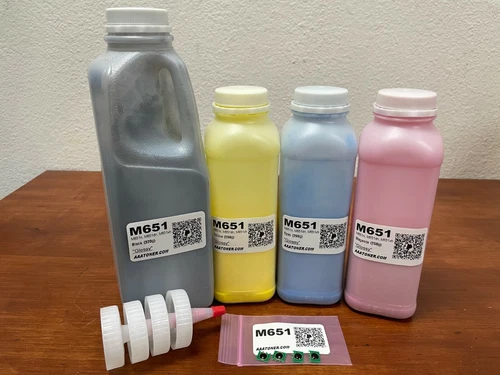 (320g/250g) 4 Toner Refill for HP Enterprise M651, M651n, M651dn (654) + 4 Chip