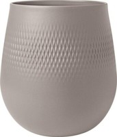 Villeroy & Boch Manufacture Collier Taupe Vase Carré Groß 20,5X20,5X22,5Cm
