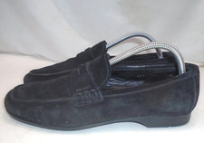 Prada Mens Black Suede Penny Loafer Shoes Size UK 6.5 US 7.5 D COA