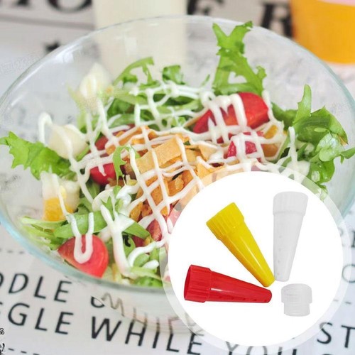 3 piezas de salsa para barbacoa punta de tubería salsa reutilizable rociante grado ensalada aderezo comida K7T0 - Imagen 7 de 10