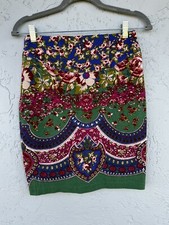 Anthropologie Maeve Sheffield Women's Textured Pencil Floral Print Skirt Size 4